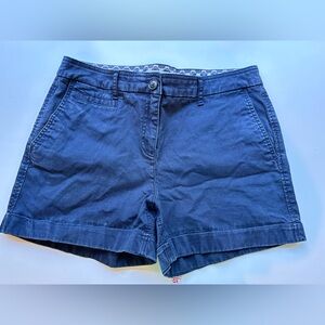 Boden distressed navy 4” hem short. Size 6
